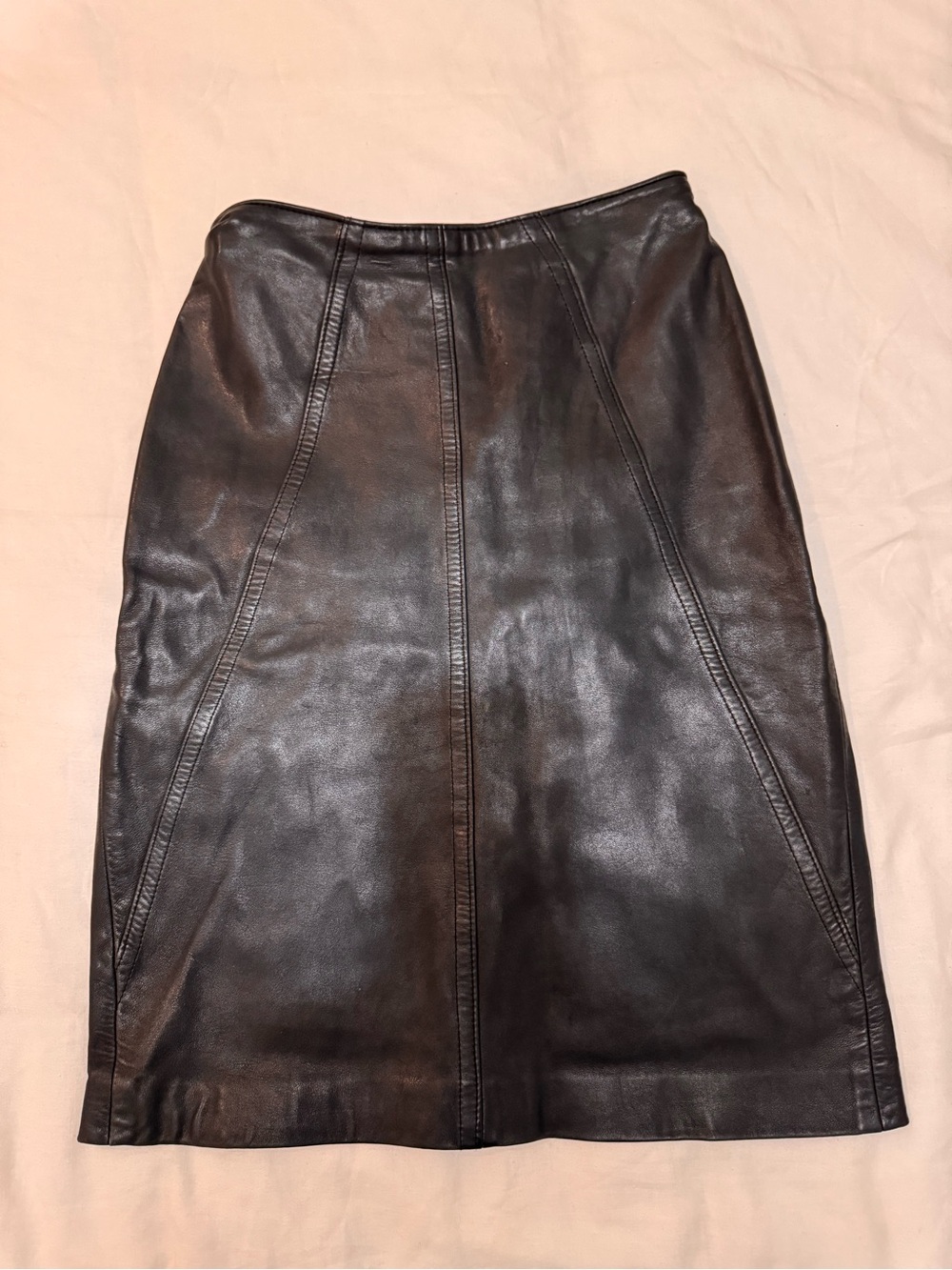 Vintage Canadian Made Genuine Leather Pencil Skirt